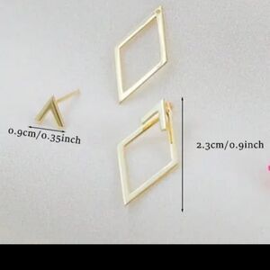 Gold Or Silver Geometric Diamond Drop Earrings - Women Jewelry